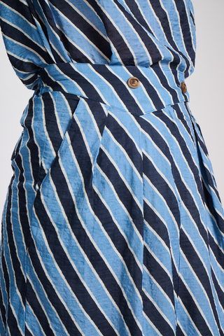 Porto Audrey Skirt Blue in Seersucker