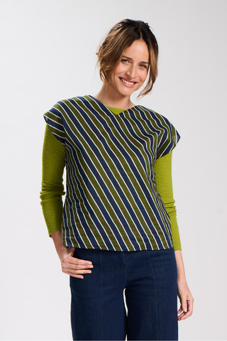 Porto Two-Way Tee Khaki in Cotton Voile