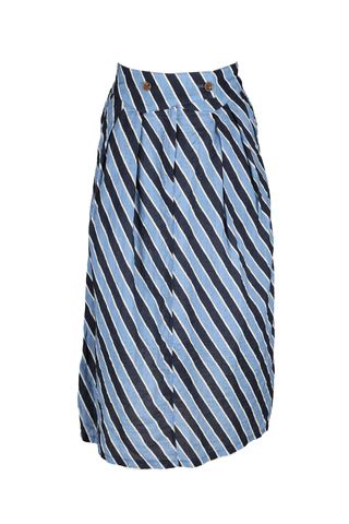 Porto Audrey Skirt Blue in Seersucker