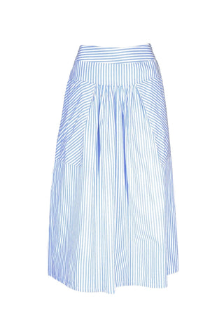 Raya Stripe Skirt Light Blue in Cotton