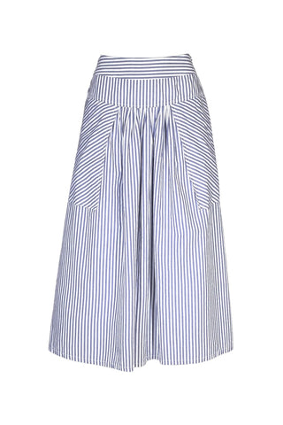 Raya Stripe Skirt Navy Blue in Cotton