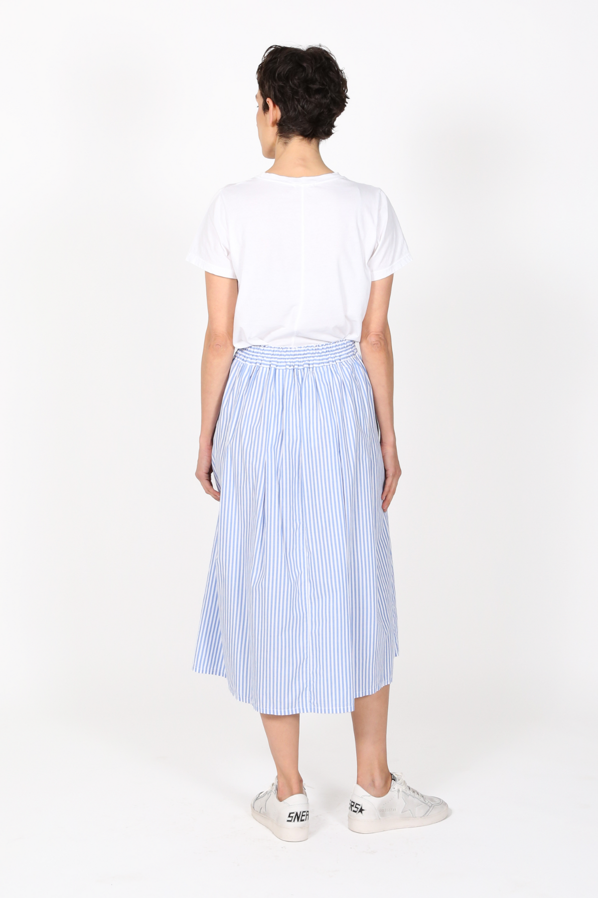Raya Stripe Skirt Light Blue in Cotton