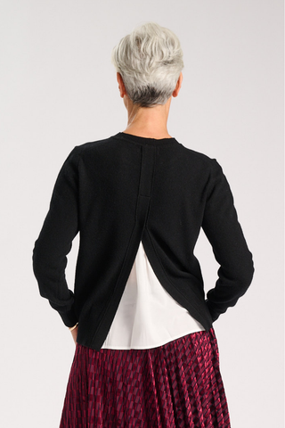Remi Sweater Black in Superfine Merino Wool