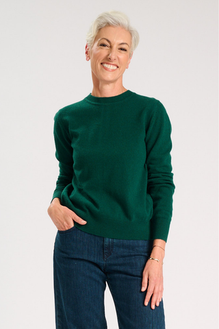 Remi Sweater Dark Green in Superfine Merino Wool