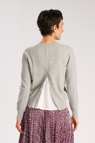 Remi Sweater Light Grey in Superfine Merino Wool