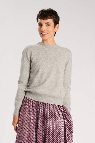 Remi Sweater Light Grey in Superfine Merino Wool