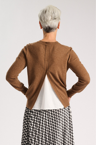 Remi Sweater Milk Chocolate in Superfine Merino Wool