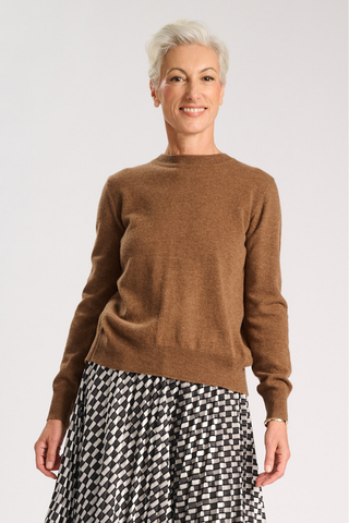 Remi Sweater Milk Chocolate in Superfine Merino Wool