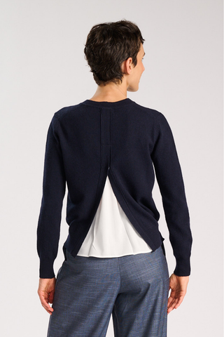 Remi Sweater Navy in Superfine Merino Wool