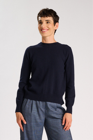 Remi Sweater Navy in Superfine Merino Wool
