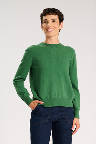 Remi Sweater Olive Green in Superfine Merino Wool