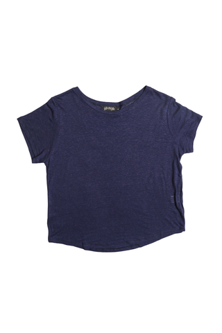 Ruby T-Shirt Navy in Linen