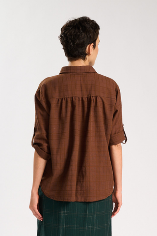 Sabine Shirt Brown in Cotton