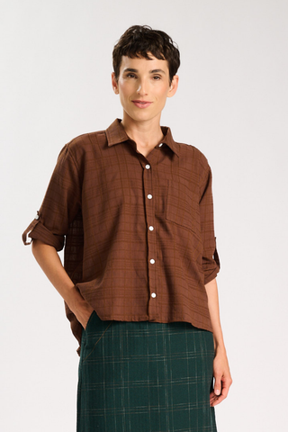 Sabine Shirt Brown in Cotton