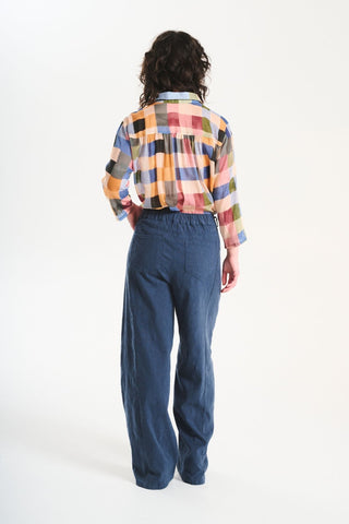 Santana Lino Pants Navy in Linen