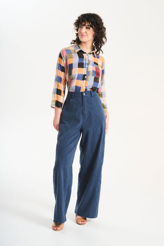 Santana Lino Pants Navy in Linen