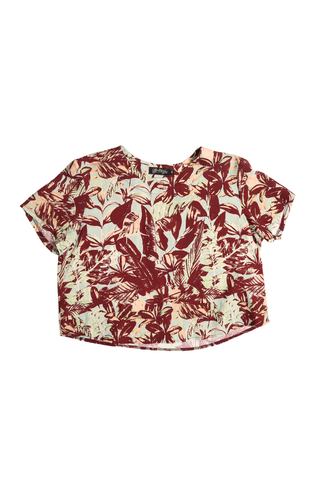 Seville Short Top Mulberry in Rayon & Linen
