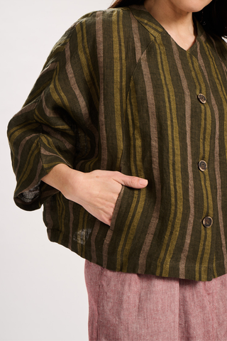 Margot Sia Jacket Green in Linen