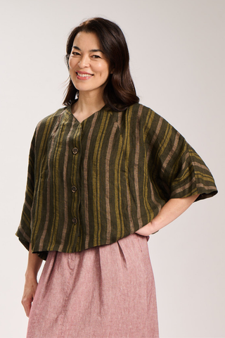 Margot Sia Jacket Green in Linen