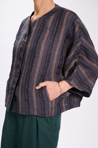 Margot Sia Jacket Charcoal in Linen