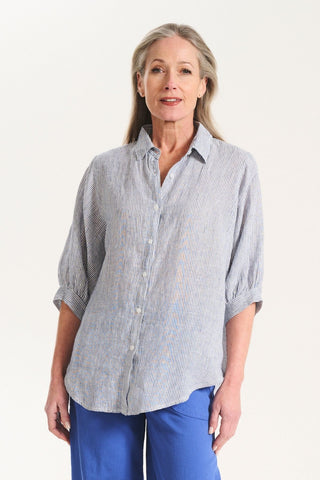 Sienna Shirt Blue in Linen