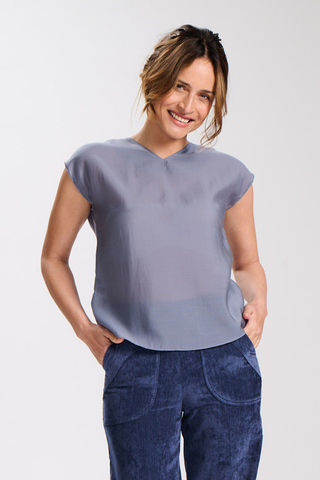 Skyscraper Two-way Tee Smokey Grey in Tencel