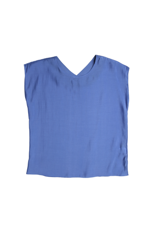 Skyscraper Two-way Tee Lapis Blue in Tencel