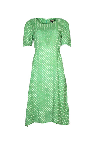 Stockholm Spot Dress Green in Cotton Rayon