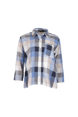 Sunday Check Cotton Shirt Denim Blues