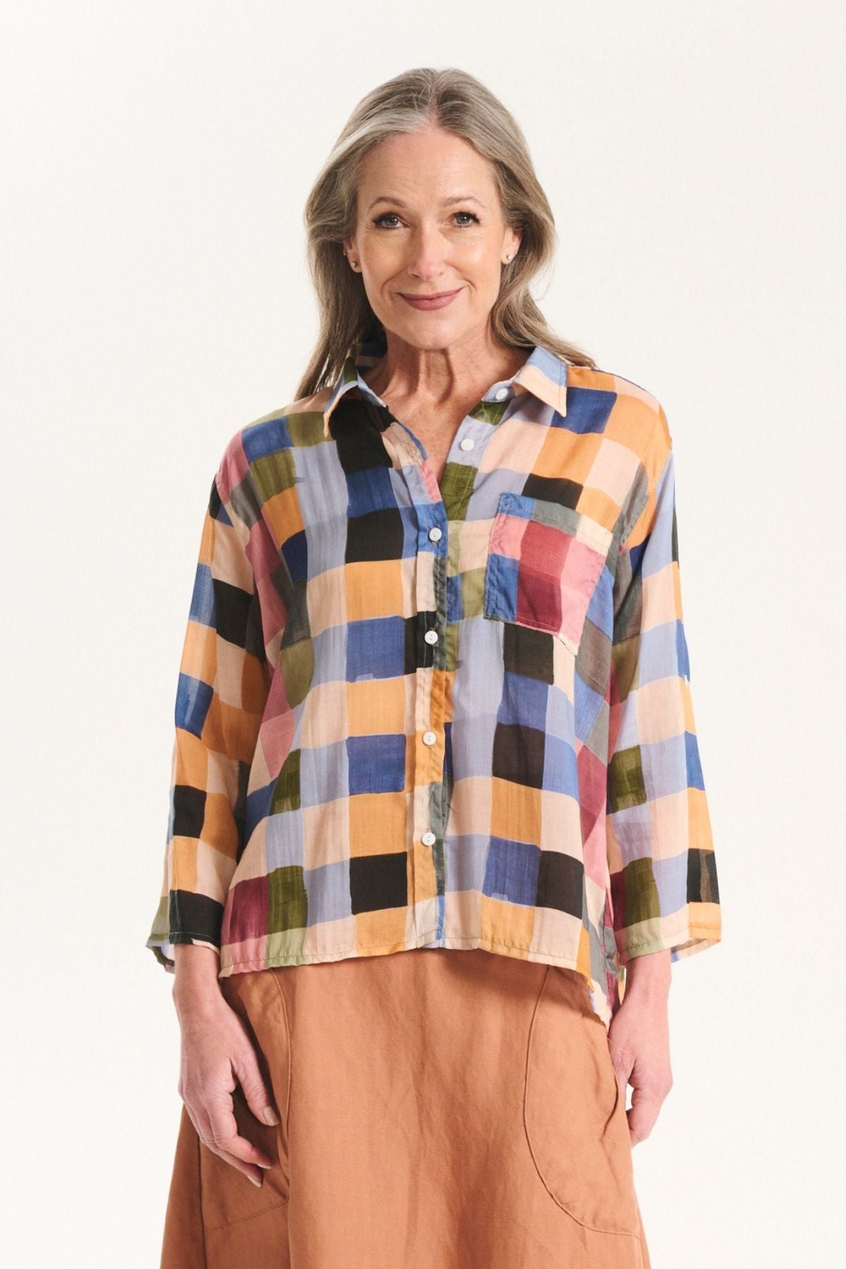 Tessera Shirt Blush in Cotton Voile