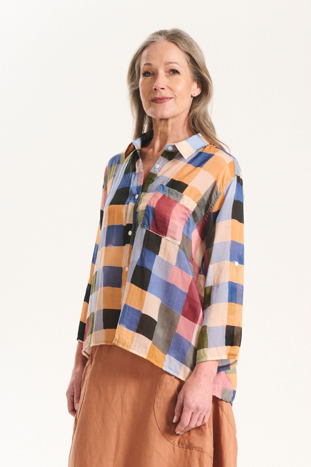 Tessera Shirt Blush in Cotton Voile