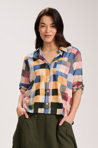 Tessera Shirt Blush in Cotton Voile