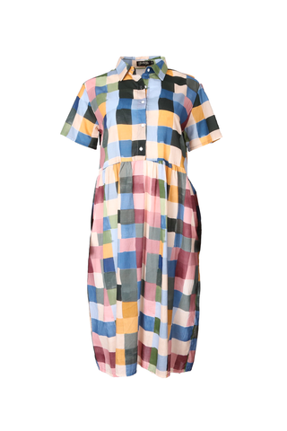 Tessera Long Villa Dress Blush in Cotton Voile