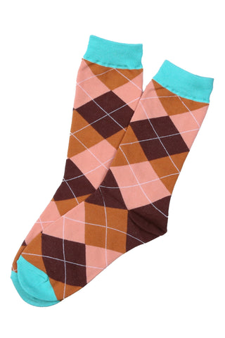 Harlequin Argyle Toffee Mint Socks