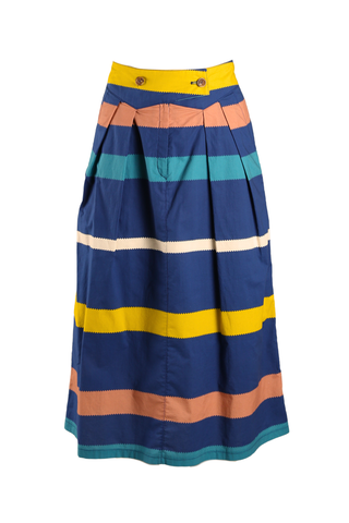 Valencia Stripe Audrey Skirt Navy