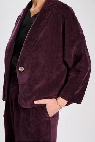 Romy Michelle Blazer Aubergine in Tencel