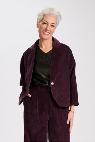 Romy Michelle Blazer Aubergine in Tencel