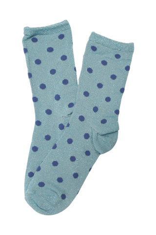 Vegas Glitter Spot Socks Blue