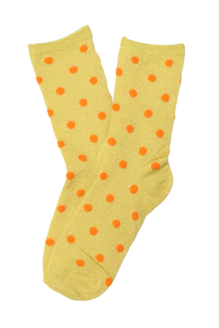 Vegas Glitter Spot Socks Yellow