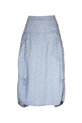 Milwaukee Venice Beach Skirt Denim Blue in Linen