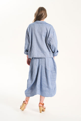 Milwaukee Venice Beach Skirt Denim Blue in Linen