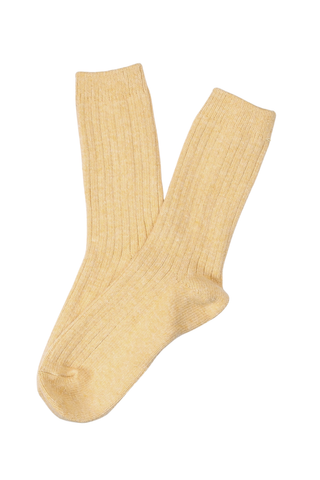 Vera Cashmere & Wool Socks Yellow