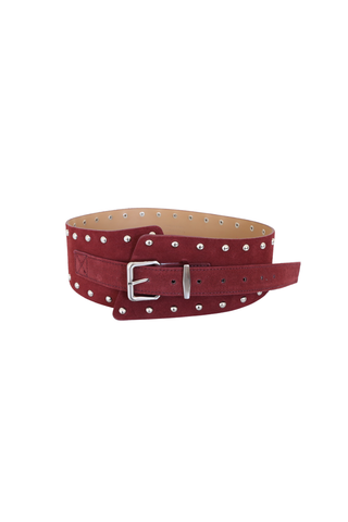 Wide Stud Belt Cherry