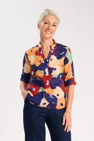 Zahara Lucie Shirt Peach in Cotton Voile