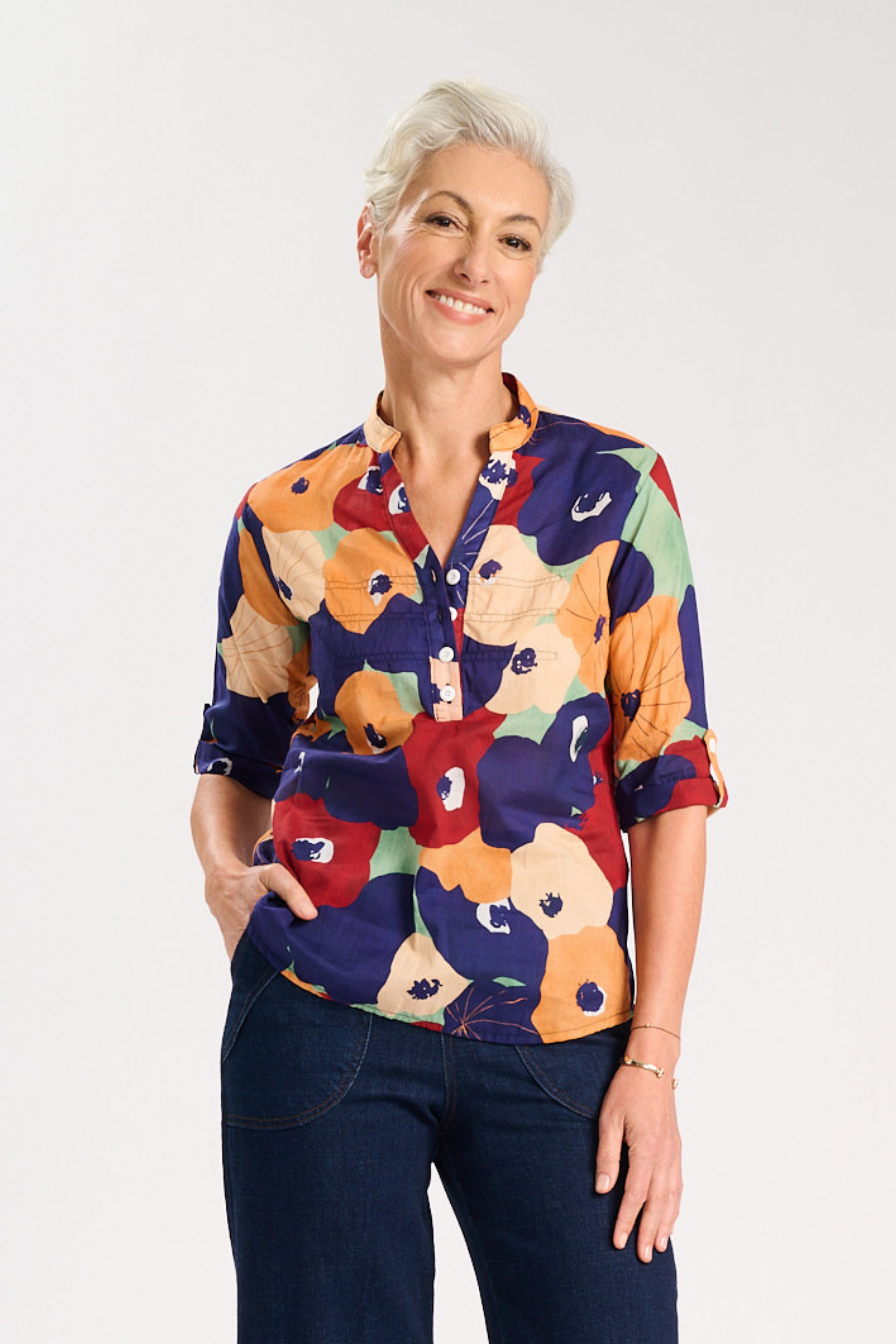 Zahara Lucie Shirt Peach in Cotton Voile