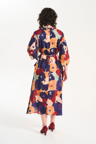 Zahara Robe Peach in Tencel Voile