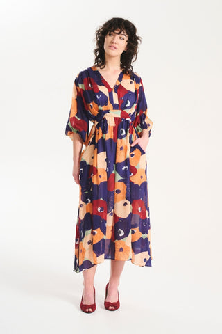 Zahara Robe Peach in Tencel Voile