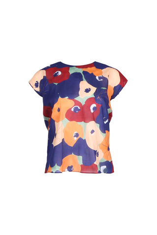 Zahara Tee Peach in Cotton Voile