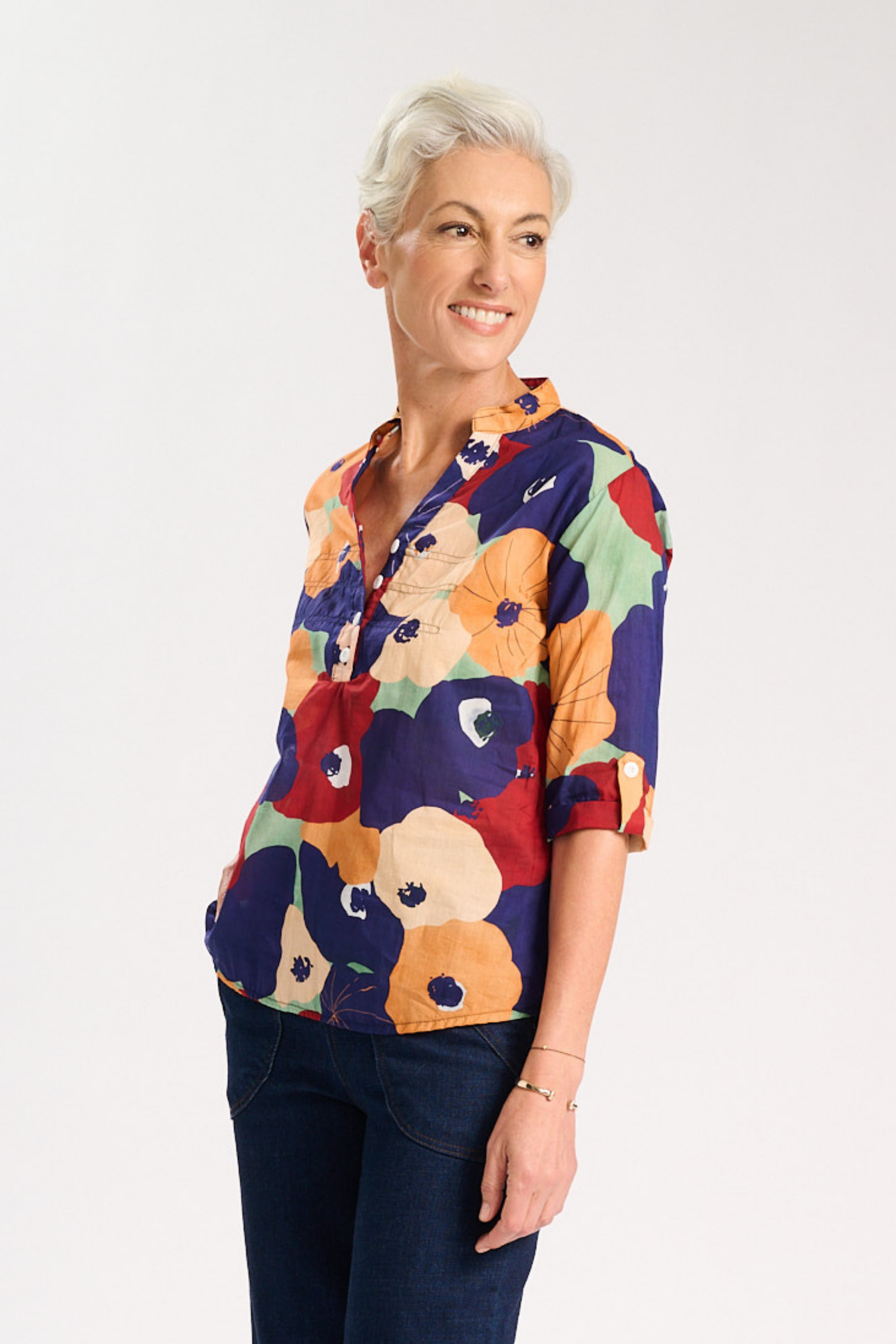 Zahara Lucie Shirt Peach in Cotton Voile