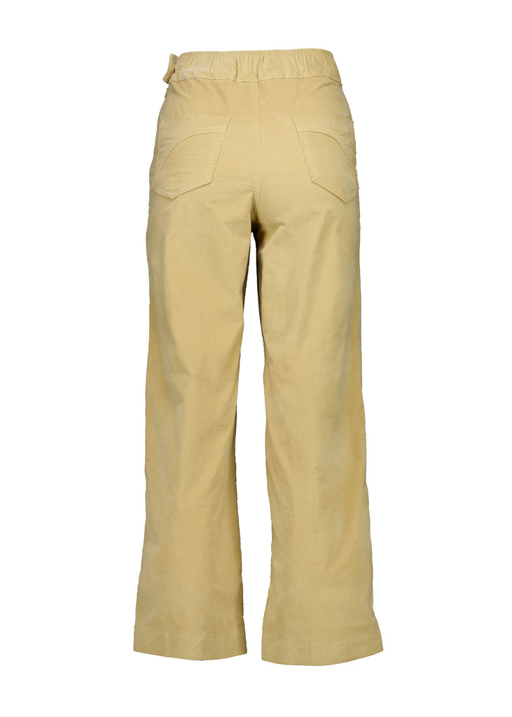 Olga de Polga Peggy Pants in beige fine cotton cord. Back view on model.